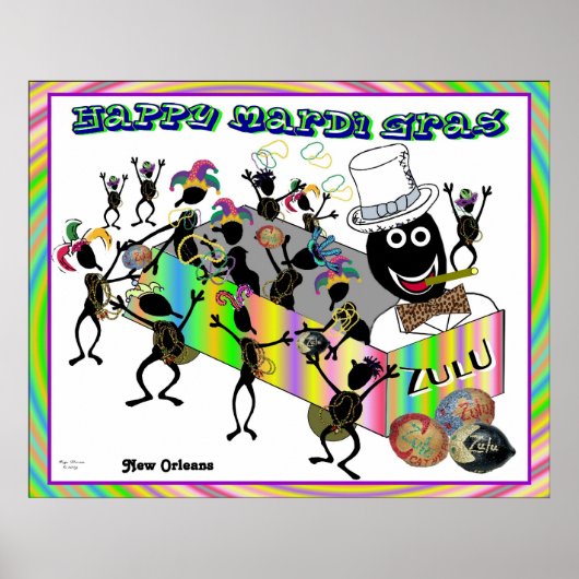 マルディグラでズールパレード ポスター (正面)