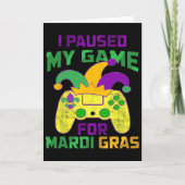 マルディグラのためにゲームを一時停止したコントローラー ビデオゲーム カード (正面)