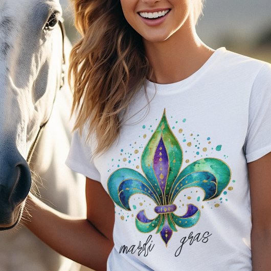 マルディグラのための幻想的なフルールドリス Tシャツ