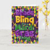 マルディグラのグリーティングカード、それはマルディグラのもの カード (黄色い花)