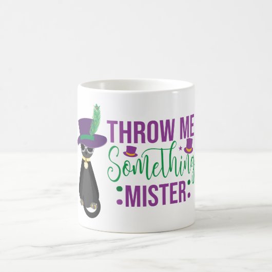 マルディグラのコーヒーマグ "Throw Me Something Mister" コーヒーマグカップ (中央)