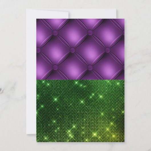 マルディグラのジェンダーリビールシャワーの招待 サンキューカード (裏面)