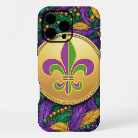 マルディグラのフルール・ド・リス iPhoneケース (裏面)