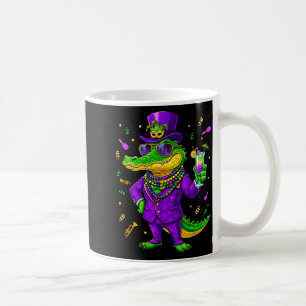マルディグラのワニのイラスト コーヒーマグカップ