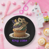 マルディグラの仮面カップケーキのお祝い ペーパープレート (パーティー)
