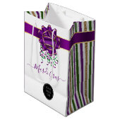 マルディグラの会社のロゴ ミディアムペーパーバッグ (正面アングル)