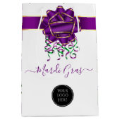 マルディグラの会社のロゴ ミディアムペーパーバッグ (正面)