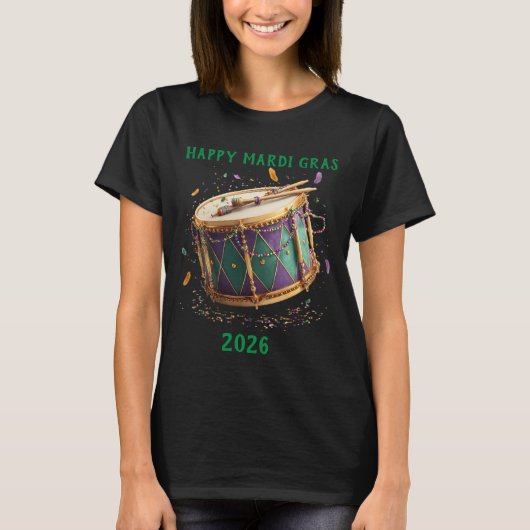 マルディグラの太鼓 Tシャツ (正面)