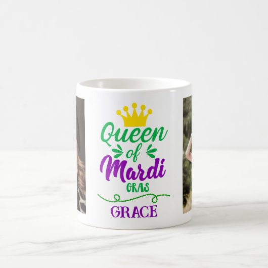 マルディグラの女王 写真入りコーヒーマグ コーヒーマグカップ (中央)