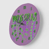 マルディグラの時間だ!アクリル壁時計 ラージ壁時計 (傾斜)