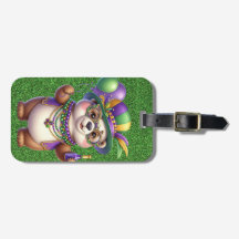 マルディグラの服を着た可愛いテディベア