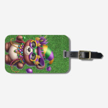 マルディグラの服を着た可愛いテディベア