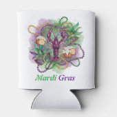 マルディグラの水彩画の祝祭 缶クーラー (裏面)