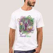マルディグラの水彩画の祝祭 Tシャツ (正面)