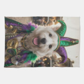 マルディグラの犬道化師コスチューム キッチンタオル (横)