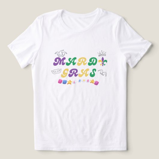 マルディグラの祝祭愛Tシャツ トライブレンドＴシャツ (デザイン正面)