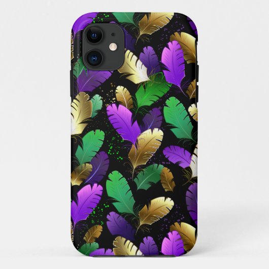 マルディグラの羽根のシームレスパターン Case-Mate iPhoneケース (裏面)