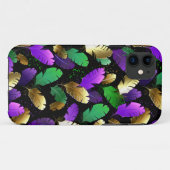 マルディグラの羽根のシームレスパターン Case-Mate iPhoneケース (裏面(横))