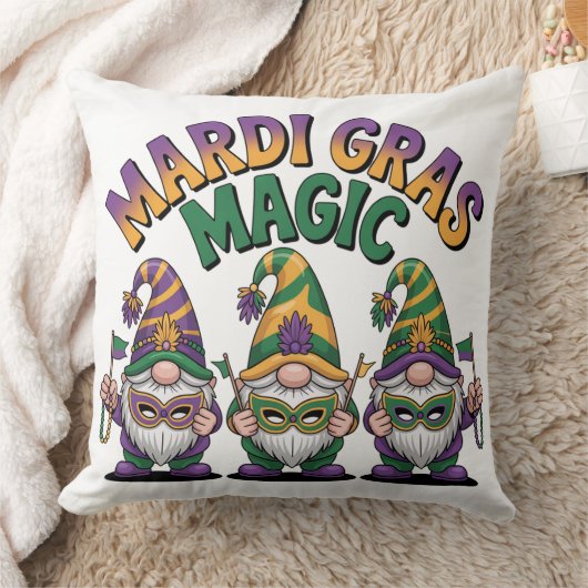 マルディグラの魔法のノーム クッション (ブランケット)