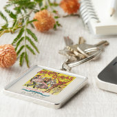 マルディグラアンティークイエローポスター キーホルダー (側面)