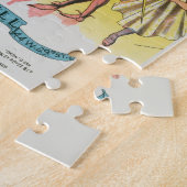 マルディグラアンティークイエローポスター ジグソーパズル (側面)