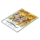 マルディグラアンティークイエローポスター ノートブック (左側)