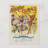 マルディグラアンティークイエローポスター ポストカード (正面)