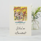 マルディグラアンティークイエローポスター 招待状 (スタンド正面)