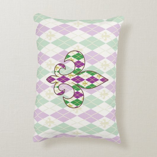 マルディグラアーガイルスアクセント枕 アクセントクッション (裏面(縦))