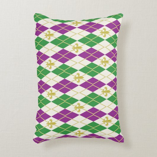 マルディグラアーガイルスアクセント枕 アクセントクッション (正面(垂直))