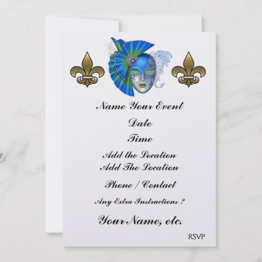 マルディグラエレガントス招待状- SRF 招待状 (裏面)