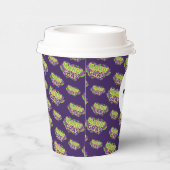 マルディグラカスタムス紙ロゴビジネスパープルグリーン 紙コップ (右)