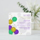 マルディグラカラーバルーンパーティの招待状 招待状 (スタンド正面)