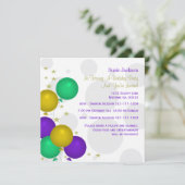 マルディグラカラーバルーンパーティの招待状 招待状 (スタンド正面)