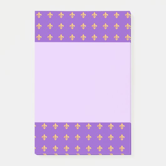 マルディグラカーニバルハーレクイン金ゴールド（紋章の）フラ・ダ・リ ポストイット (正面)