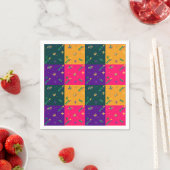 マルディグラカーニバルハーレクイン(紋章の)フラ・ダ・リダイヤモンド スタンダードカクテルナプキン (インサイチュ)