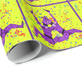 マルディグラカーニバルパープルジェスターズ紙吹雪 ラッピングペーパー (ロールコーナー)