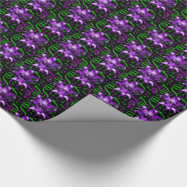 マルディグラカーニバルパープルマスクと紙吹雪 ラッピングペーパー