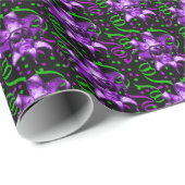 マルディグラカーニバルパープルマスクと紙吹雪 ラッピングペーパー (ロールコーナー)