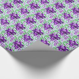 マルディグラカーニバルパープルマスクと紙吹雪 ラッピングペーパー