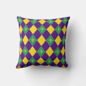 マルディグラカーニバルフェスティバル(紋章の)フラ・ダ・リダイヤモンド クッション (裏面)