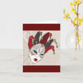 マルディグラカーニバルマスクノートカード カード (黄色い花)