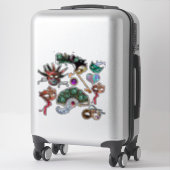 マルディグラカーニバルマスク、孔雀の羽ファン シール (スーツケース)