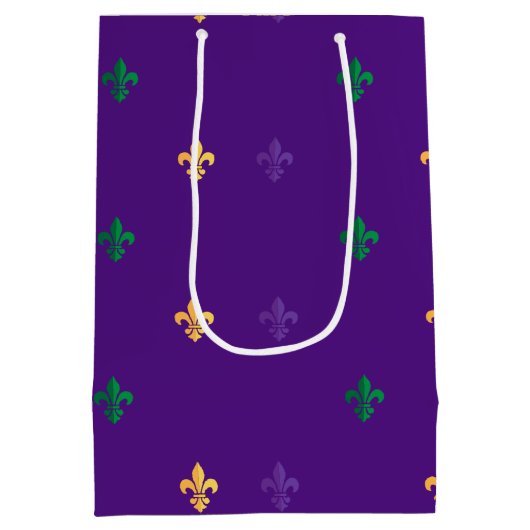 マルディグラカーニバル(紋章の)フラ・ダ・リダイアモンドデコール ミディアムペーパーバッグ (裏面)