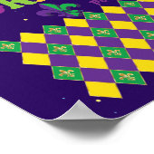 マルディグラカーニバル（紋章の）フラ・ダ・リダイヤモンドハーレキン ポスター (角)