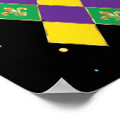 マルディグラカーニバル（紋章の）フラ・ダ・リダイヤモンドハーレキン ポスター (角)