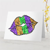 マルディグラキスグリーティングカ空白のード カード (黄色い花)