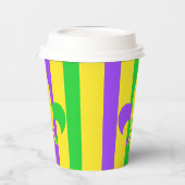 マルディグラグリーンイエローパープルフルーアデリス紙  紙コップ (左)