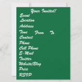 マルディグラグンボクイーンにヒントを見せて下さい 招待状 (裏面)