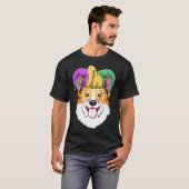 マルディグラコーギーカーニバルハットコーギー Tシャツ (正面フル)